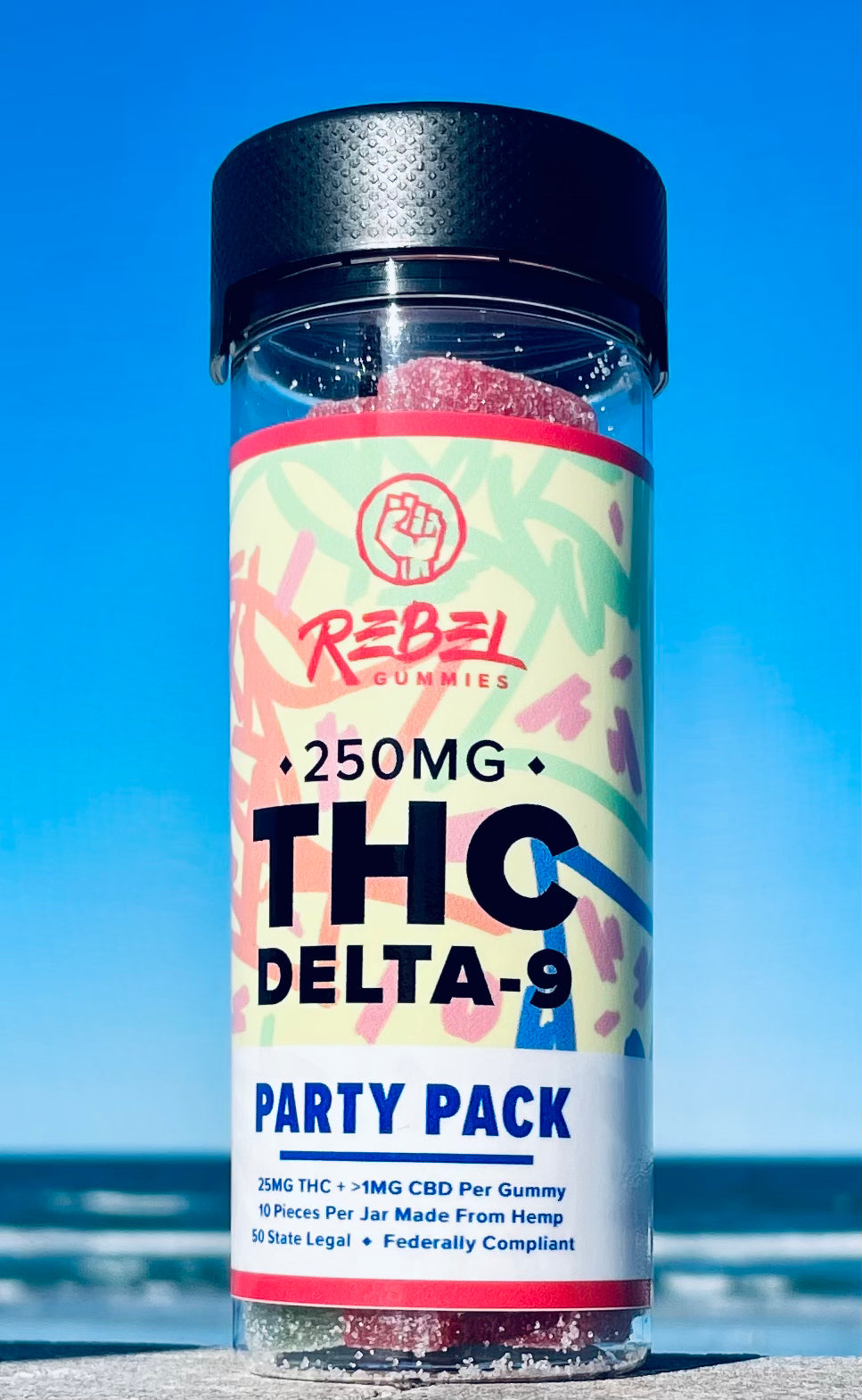 D9 Rebel THC Gummy Cubes - 40 Serving Jar - Farm2fire
